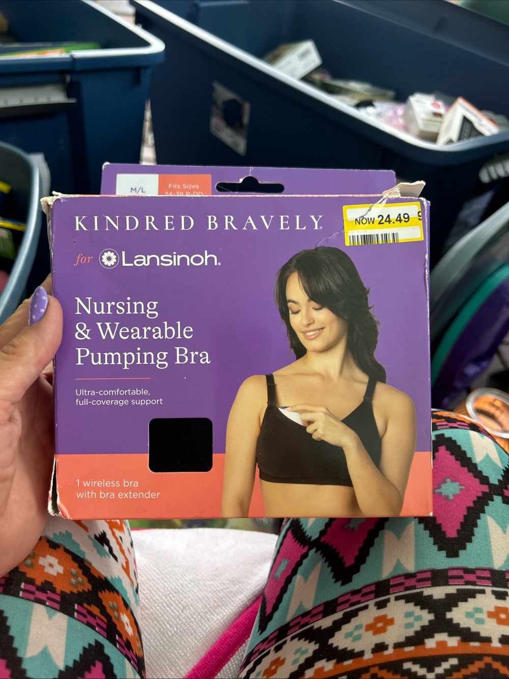 Kindred Bravely Black Nursing & Wearable Pumping Bra - Black. Box a little beat.